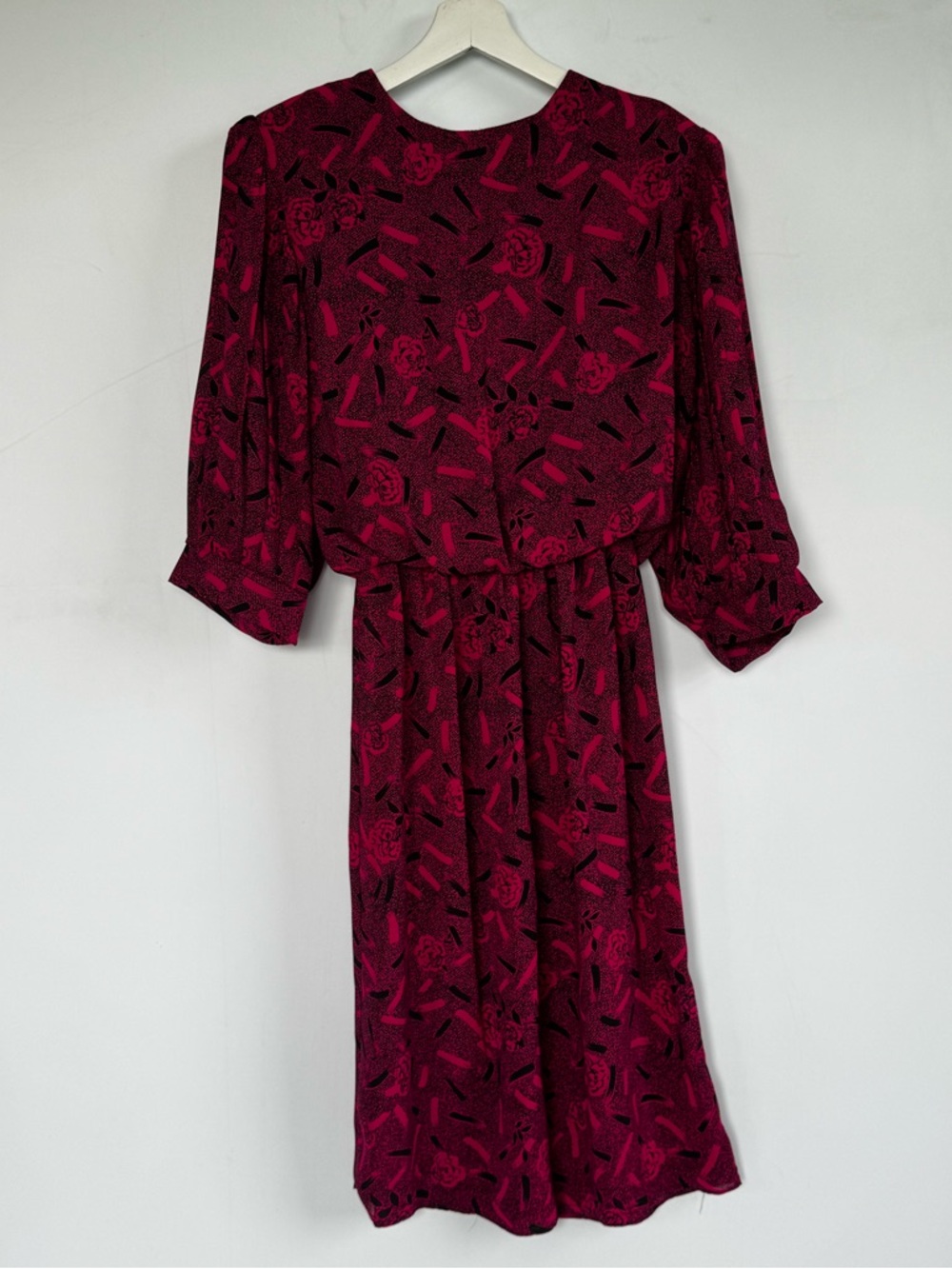 Vintage Just in Thyme LTD Women's Pink Floral Midi Dress